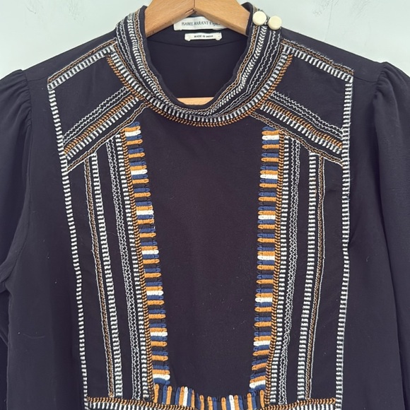 Isabel Marant Etoile Cerza Embroidered Crepe Size XS - Picture 4 of 11